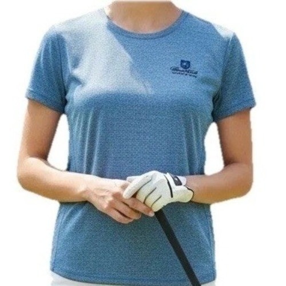 FootJoy Golf Tee Women Large Blue Heathered Great Neck Country Club Active Shirt